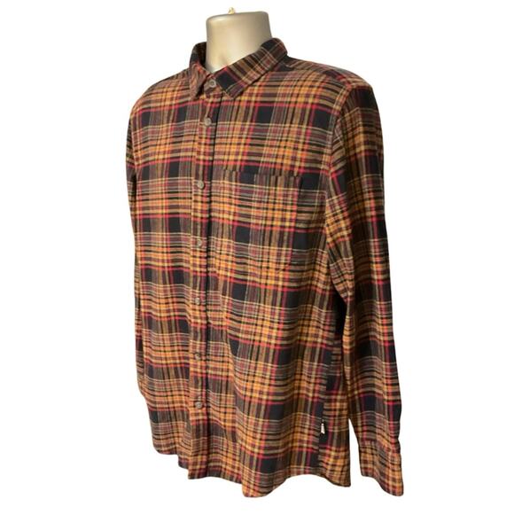 Eddie Bauer Flannel Button Down Shacket Neutral Checked Long Sleeve Size L - Picture 3 of 10